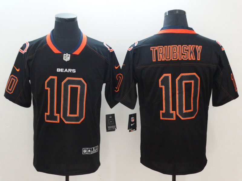 Men Chicago Bears #10 Trubisky Nike Lights Out Black Color Rush Limited NFL Jerseys->chicago bears->NFL Jersey